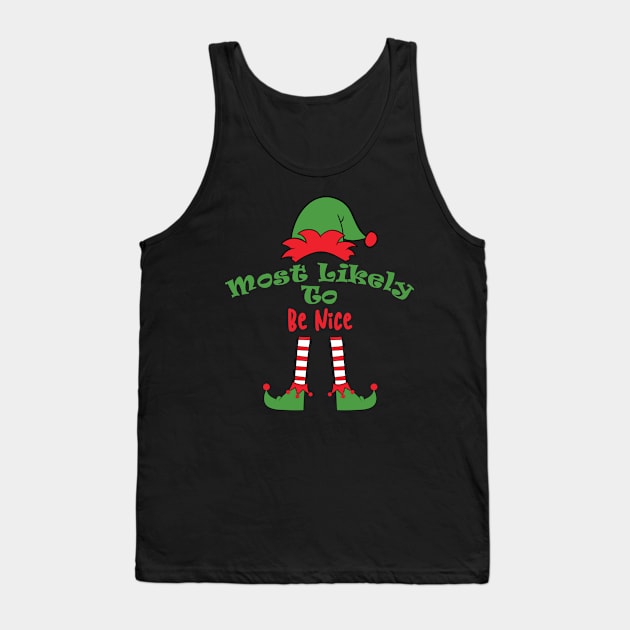 Most Likely to Be Nice Matching Christmas, Funny Pajamas, Family Matching, Holiday, Family Pictures, Holiday Outfits Personalized Family Tank Top by Funkrafstik